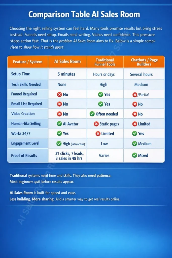 Comparison Table AI Sales Room