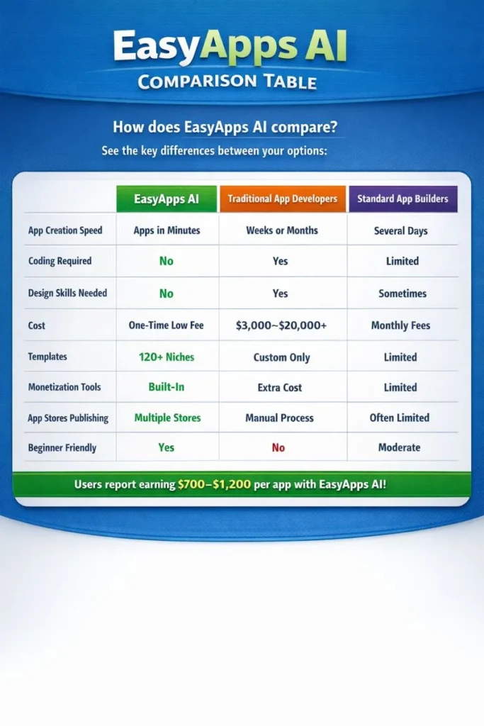 Comparison Table EasyApps AI