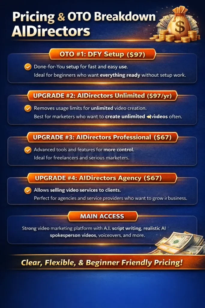Pricing & Oto Breakdown AIDirectors