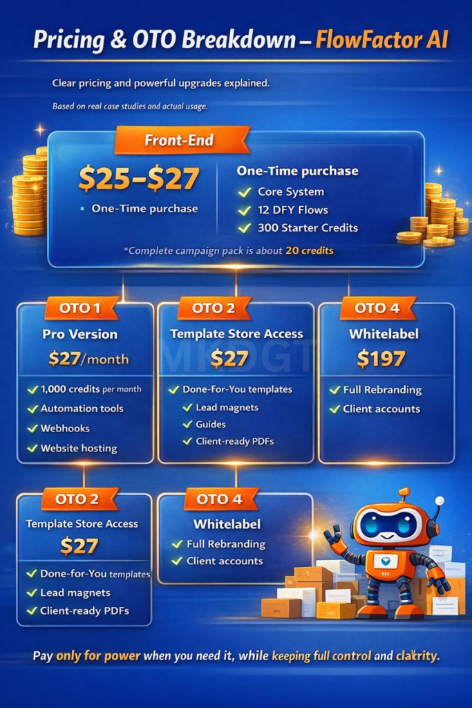 Pricing & oto breakdown FlowFactor AI