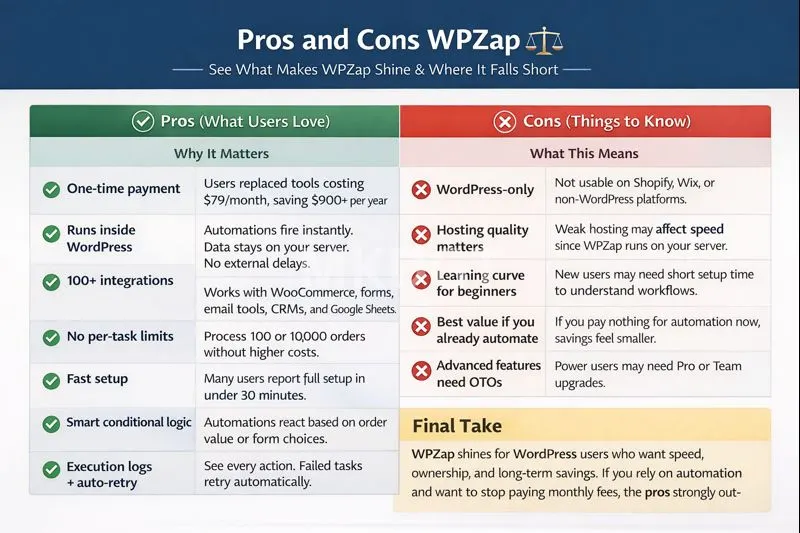 Pros And Cons WPZap