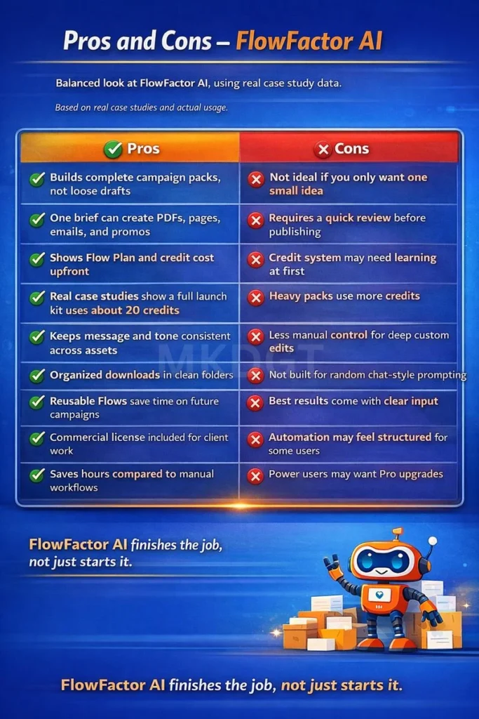 Pros and Cons FlowFactor AI
