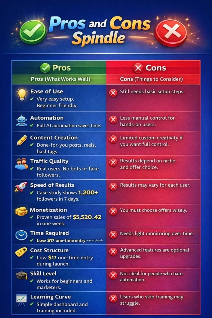 Pros and Cons Spindle