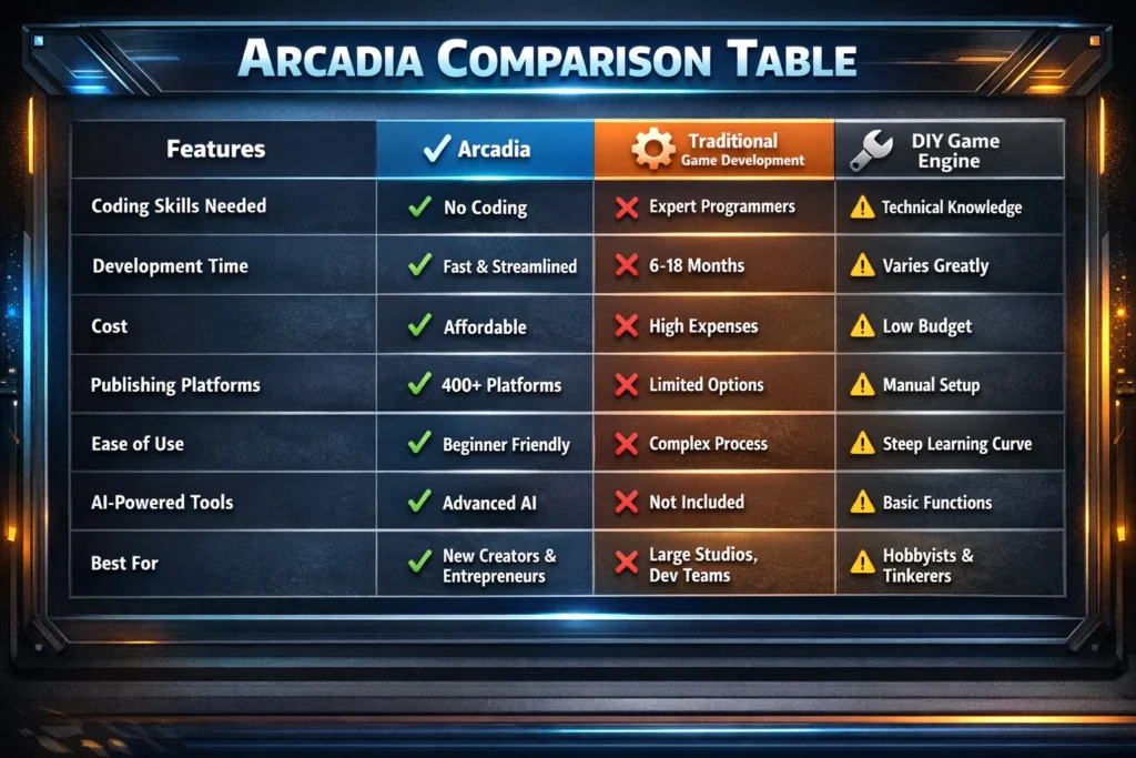 Comparison Table Arcadia
