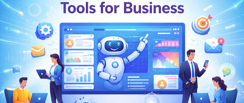 AI Automation Tools for Business dashboard and workflow automation concept