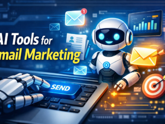 AI Tools for Email Marketing automation dashboard with email campaigns, analytics, and AI content generation