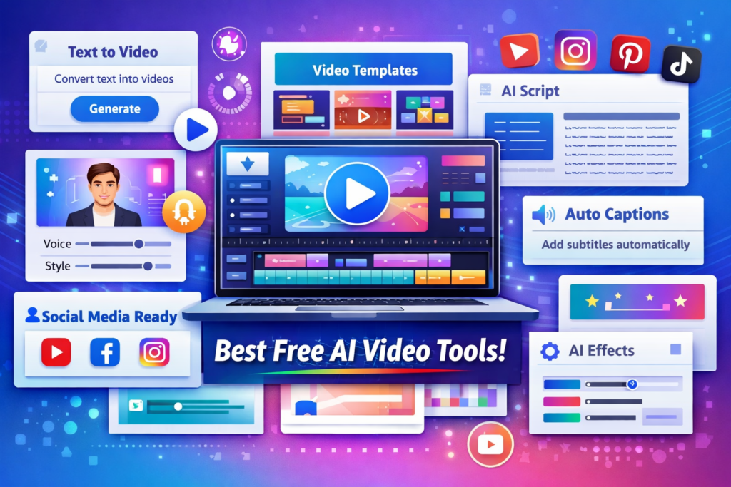 Free AI Video Tools collection with multiple video creation platforms and features