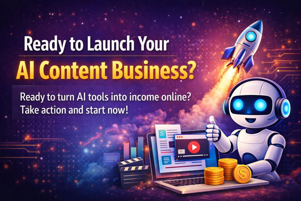 how to start an AI content business and turn AI tools into online income with automation and video content