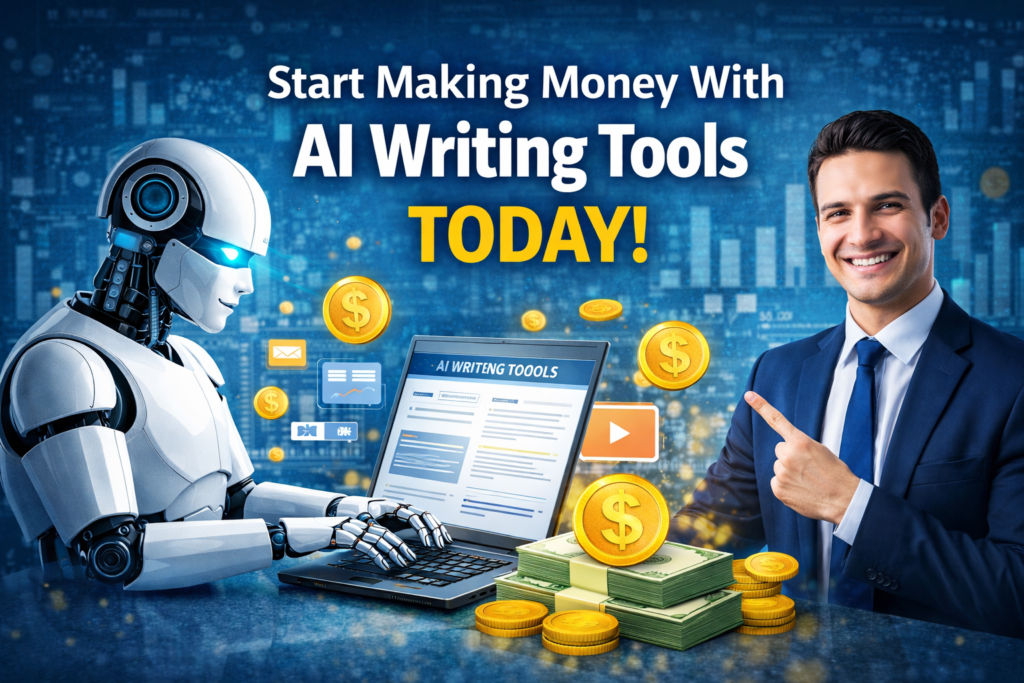 make money with AI writing tools and start building online income using AI content creation strategies